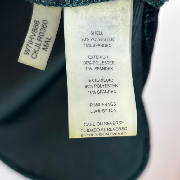 Calvin Klein Velvet Blouse 0X Emerald Green Bell Sleeve Christmas Holiday Photos - Picture 8 of 12